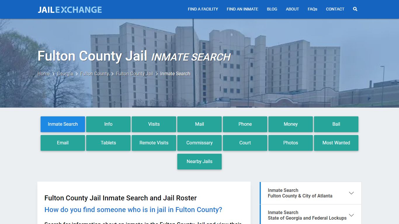 Fulton County Jail Inmate Search - Jail Exchange